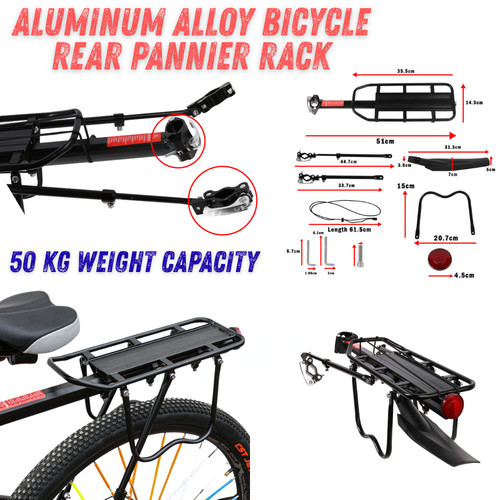 Bicycle rear pannier rack - rear,